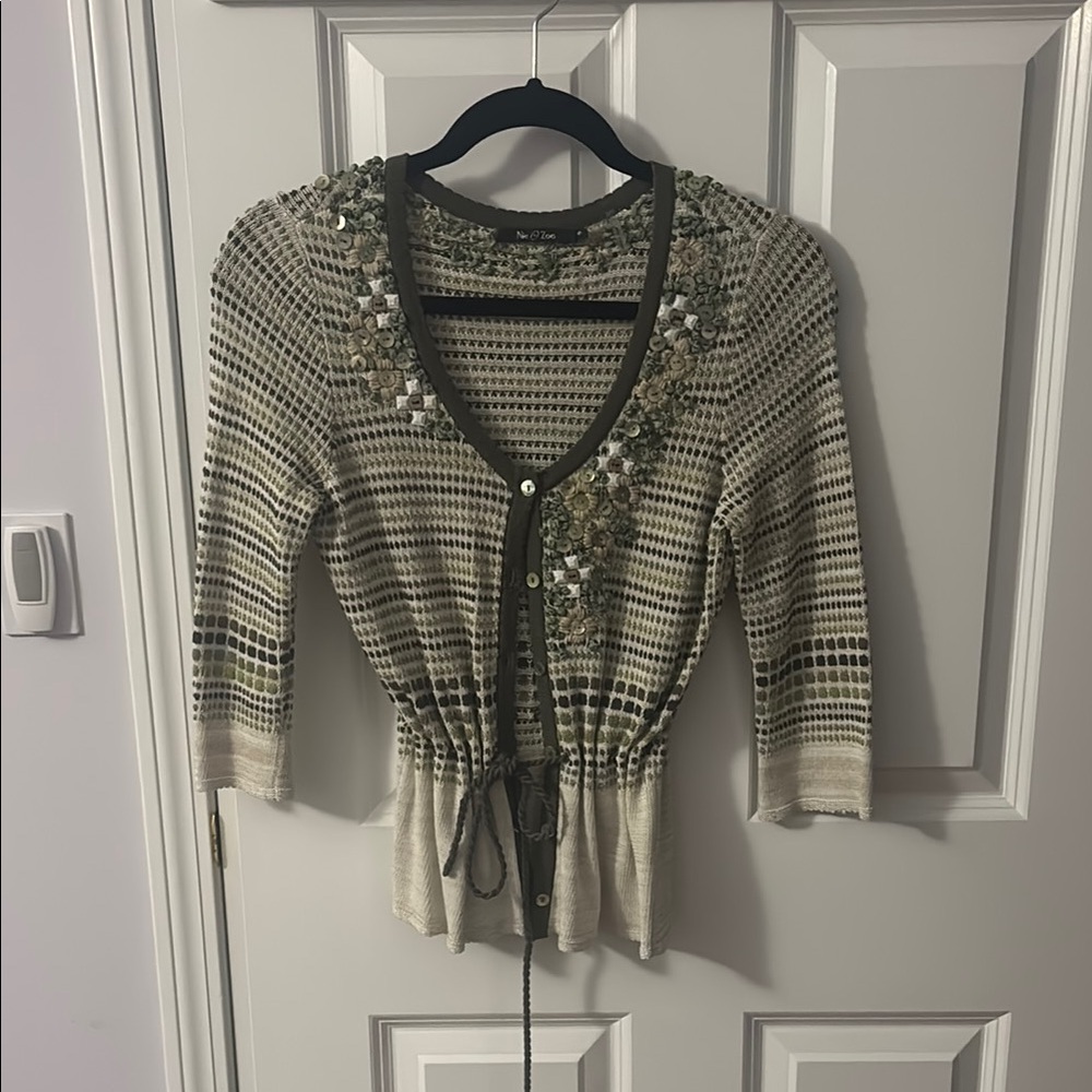 Nic + Zoe Knit Cardigan with Accents